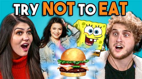 people vs food by react cast|try not to eat izzy.